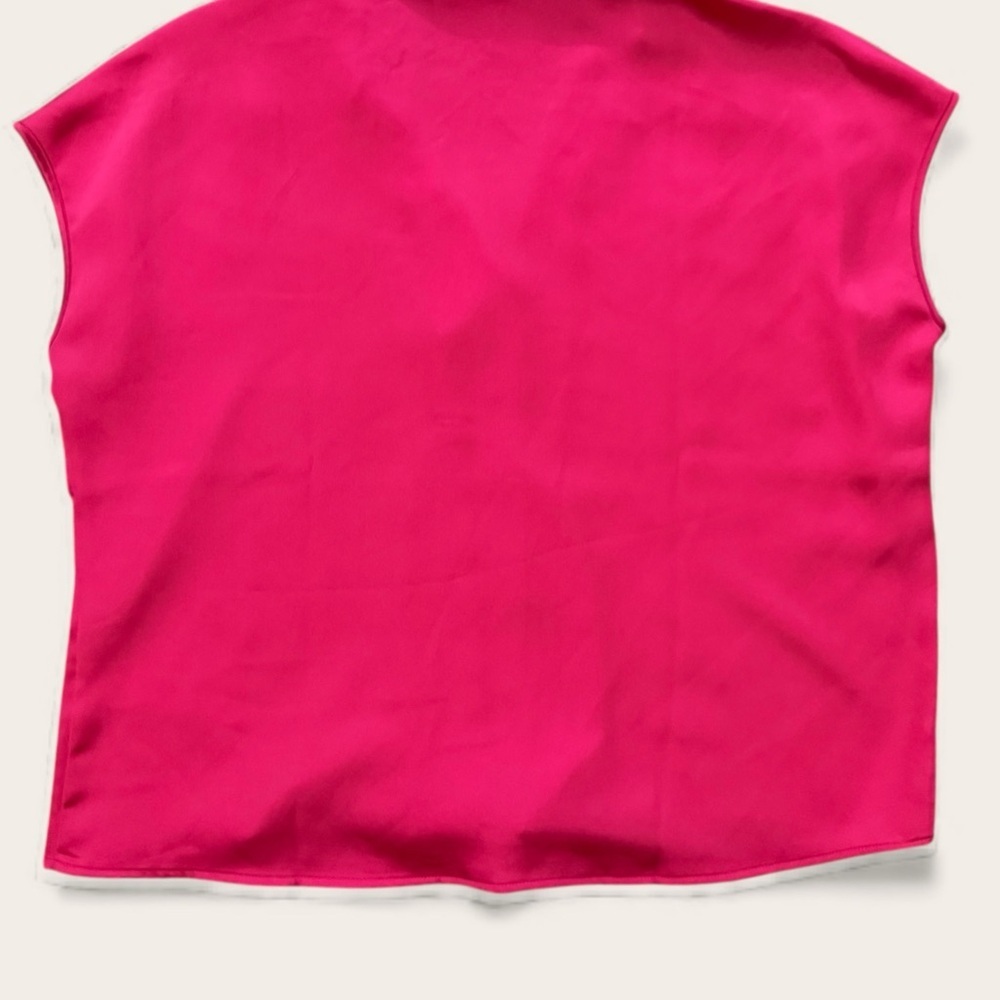 Rachel Zoe Pink Fuchsia Blouse Size M Minimalist Chic Work Top - Picture 2 of 5